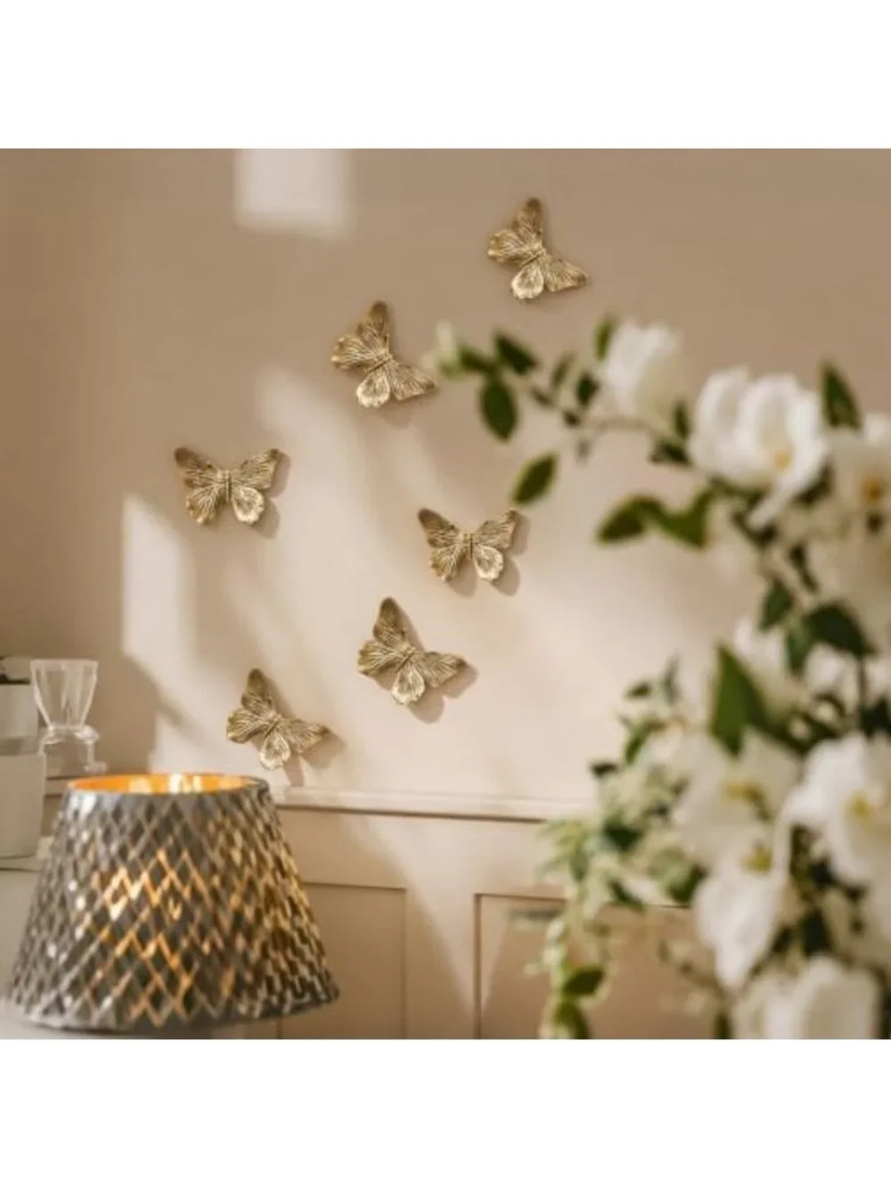 3D Butterfly Wall Decor Set - Antique Copper Resin for Living Room, Bedroom